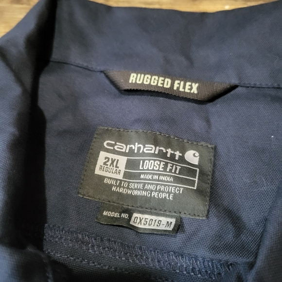 Carharrt Men's Navy Rugged Flex Canvas Coveralls Size 2XL - Picture 6 of 10